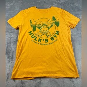 Hulk's Gym Yellow Graphic T-Shirt L